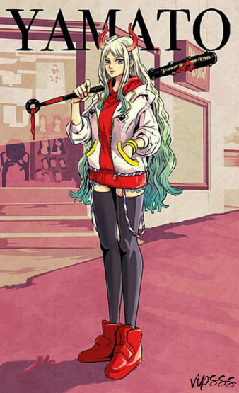 Yamato from Naruto in a One Piece anime style, with a unique interpretation of the character.