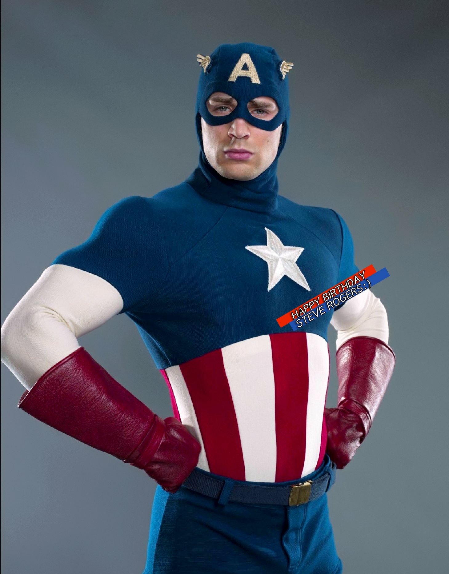 Brave Captain America ready for action in Captain America: The First Avenger.