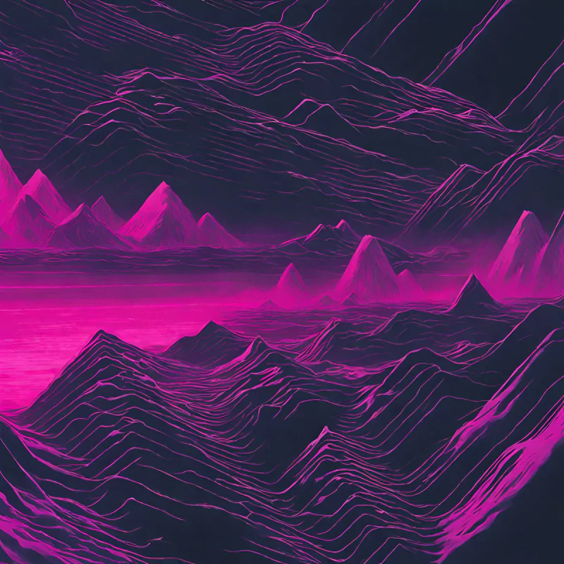  Synthwave mountains by AkitoClaw