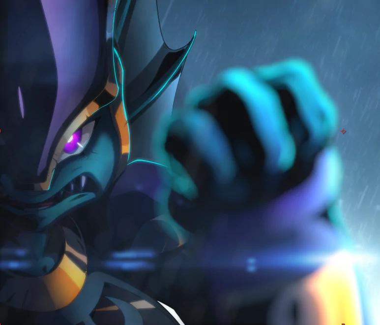 Dynamic artwork of a character from the video game Freedom Planet 2, showcasing intense action with a focus on the character's determined expression.