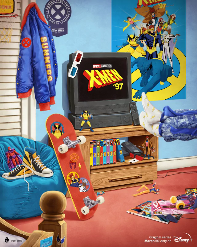 X-Men '97 animated logo featuring the iconic title design in vibrant colors with a bold and dynamic aesthetic.
