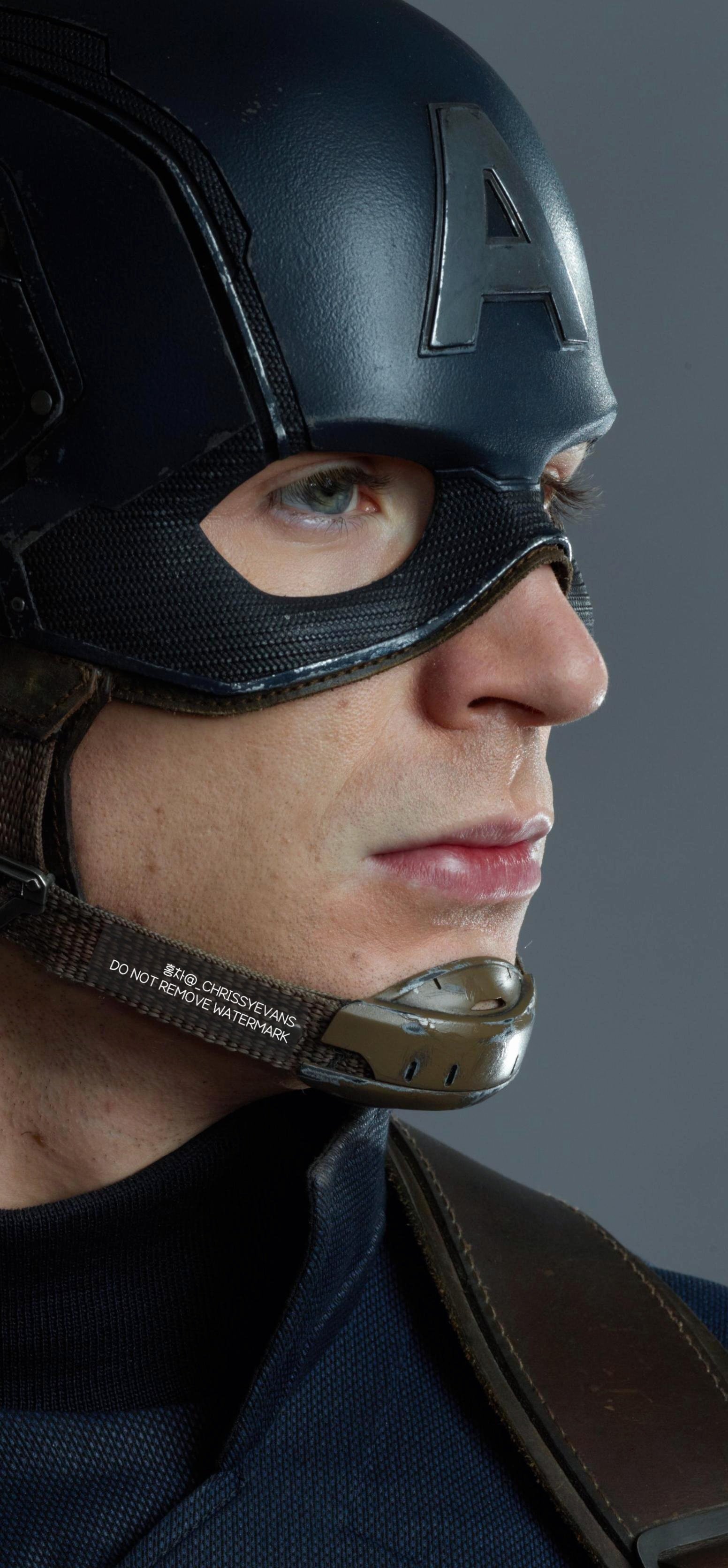 Captain America holding his shield in an intense combat stance, featuring scenes from The Winter Soldier.