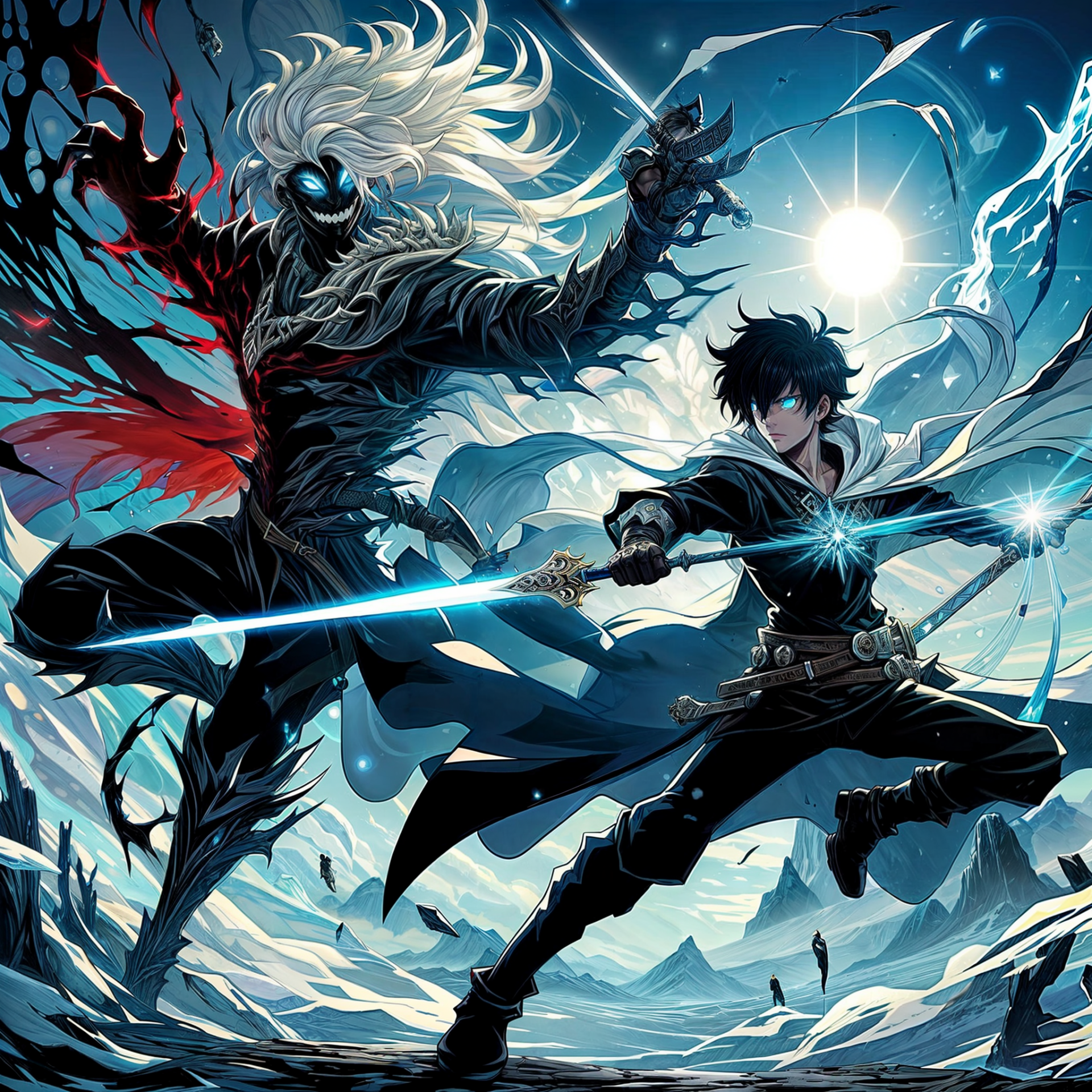 Yuno from Black Clover, a charismatic anime boy exuding confidence and strength.