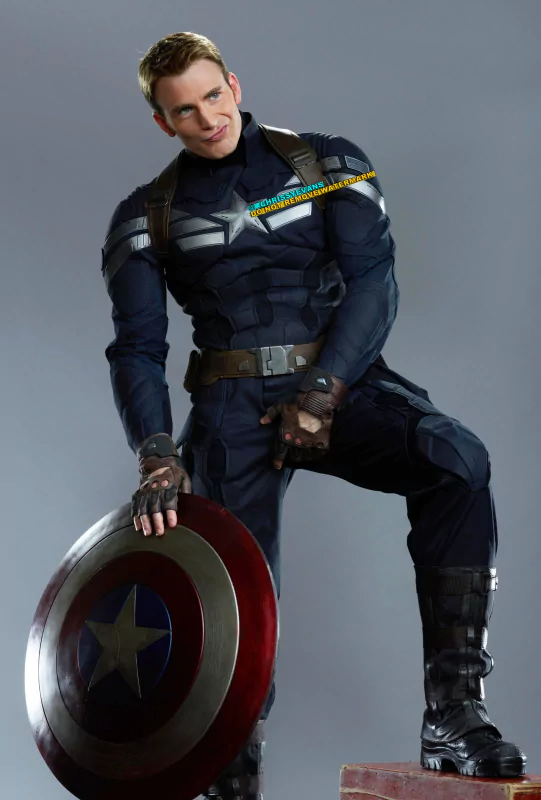 Captain America running through a busy city street in the movie The Winter Soldier.