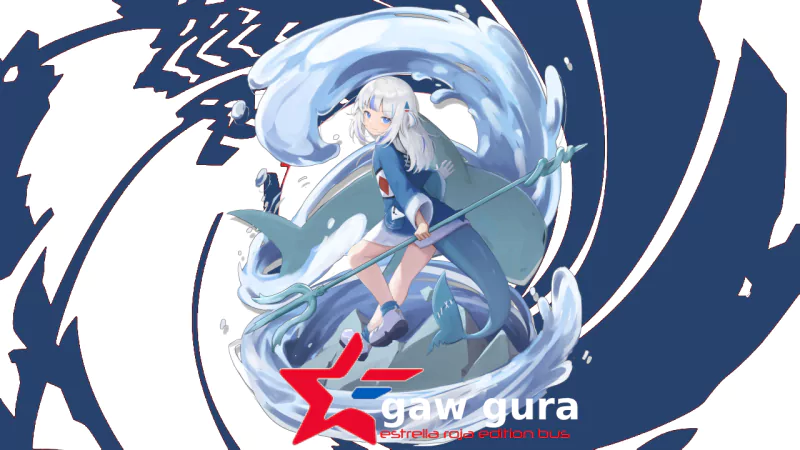 Gawr Gura from hololive in Sunsoft Master M outfit, underwater scene inspired by 007 Legends.