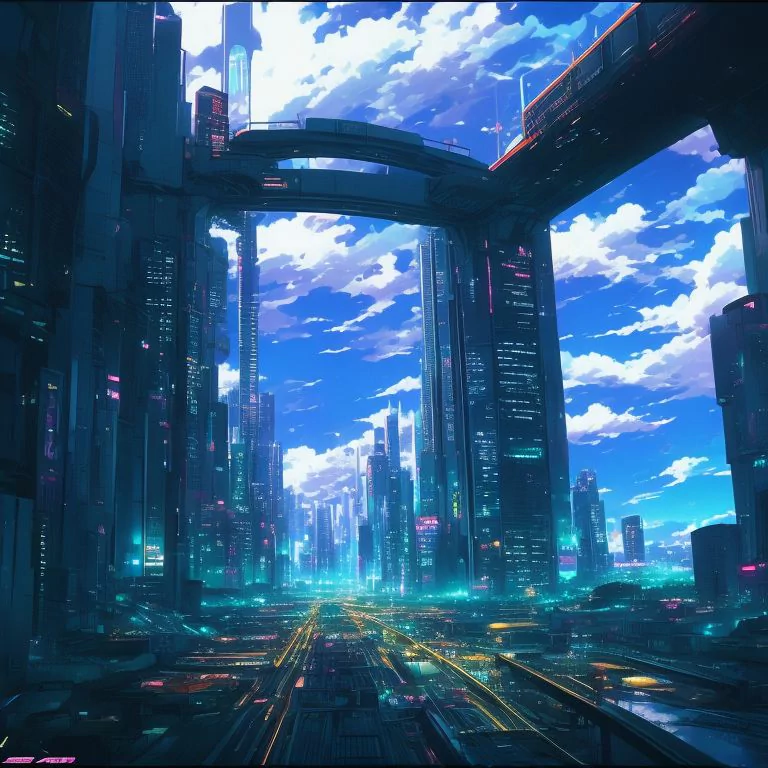  Big city with beautiful sky by Grouchy-hare134
