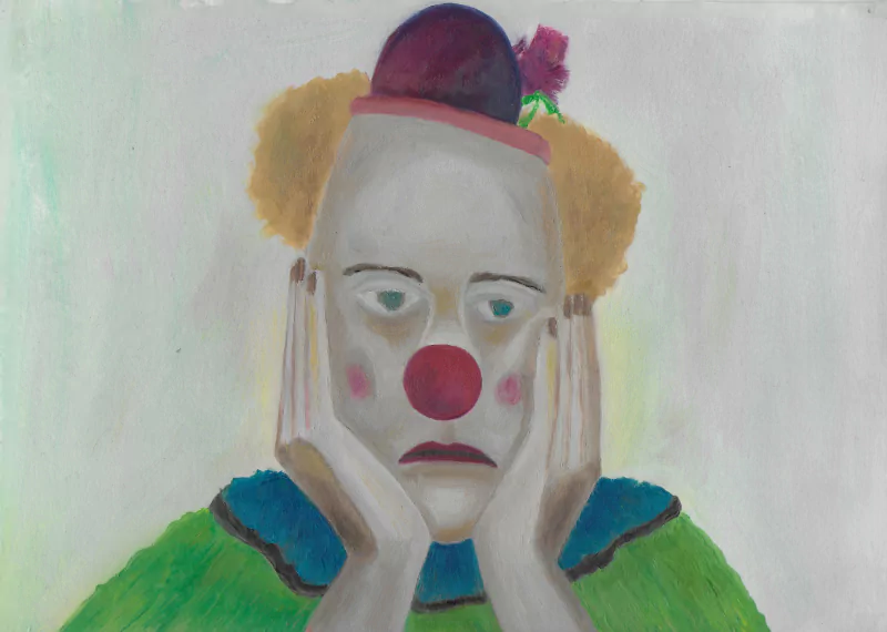  A sad clown, artwork