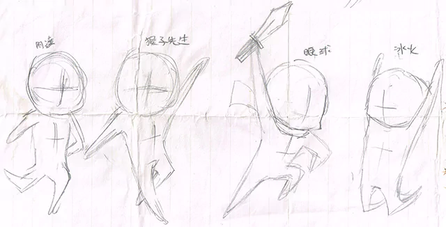  Character action illustrations