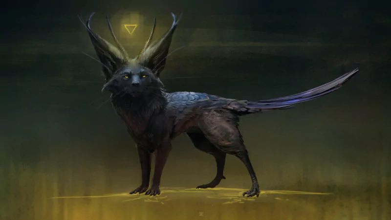 A mystical creature with large, pointed ears and a symbol emitting light above its head from the video game Flintlock: The Siege of Dawn.
