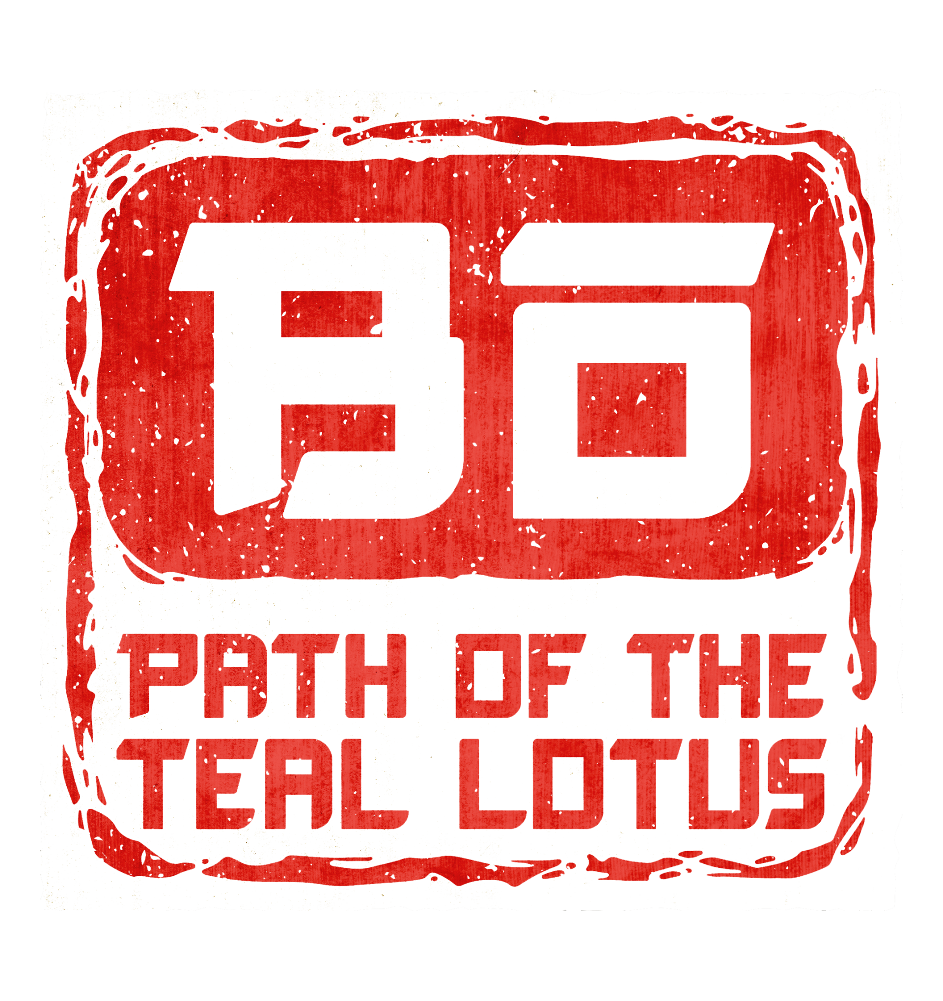 Logo for the video game Bo: Path of the Teal Lotus, featuring red stylized text on a distressed background.