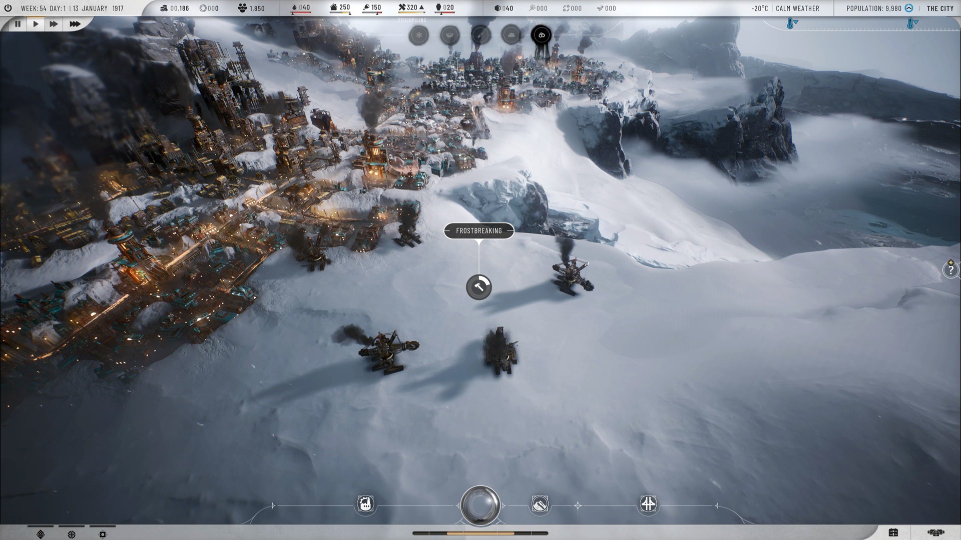 A placeholder image indicating an upload in progress, tagged with video game, Frostpunk 2, suggesting content related to the popular city-building survival game.