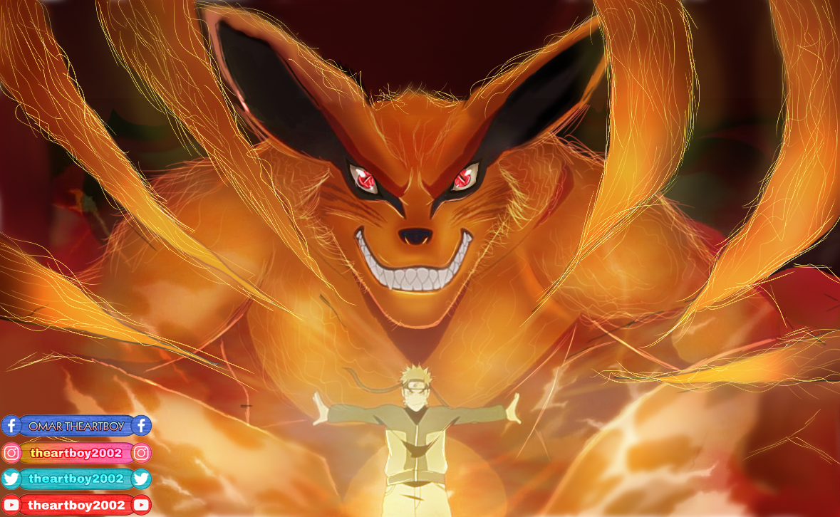 naruto and kurama team up by Theartboy2002
