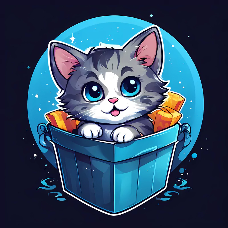  A mischievous kitten peeking out from a gift box