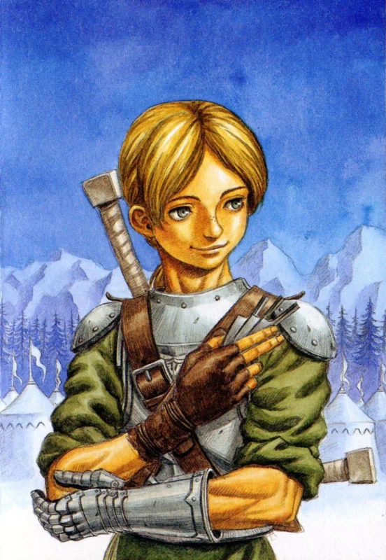 A dark image featuring Judeau from the anime Berserk, capturing the essence of the series' intense and dramatic atmosphere.