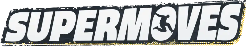 The image features the title SUPERMOVES in bold, dynamic lettering, evoking excitement in the context of video games and high-energy gameplay.