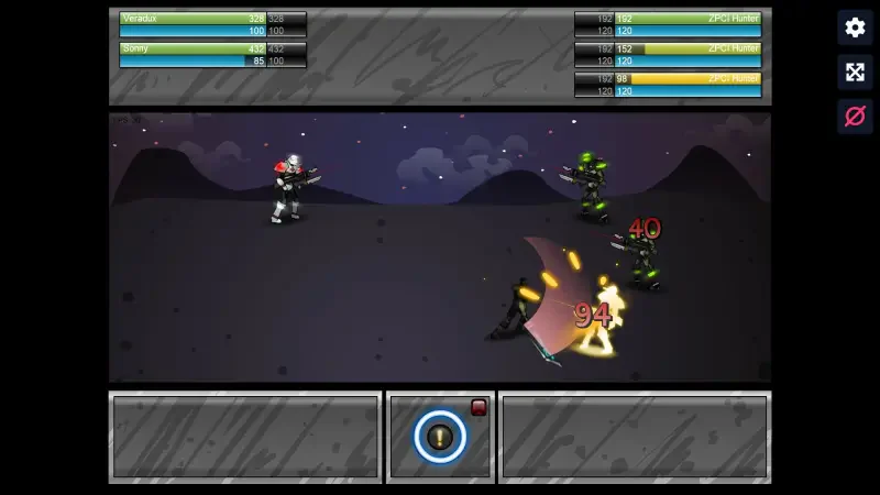 A scene from the game Sonny Legacy Collection, featuring a character battling robots and soldiers in a stylized, action-packed environment. Health bars and controls are visible at the top and bottom.