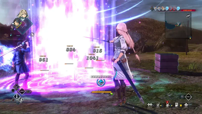 A combat scene from the video game The Legend of Heroes: Trails Through Daybreak II, featuring characters engaged in a magical attack amidst a vibrant, colorful background.