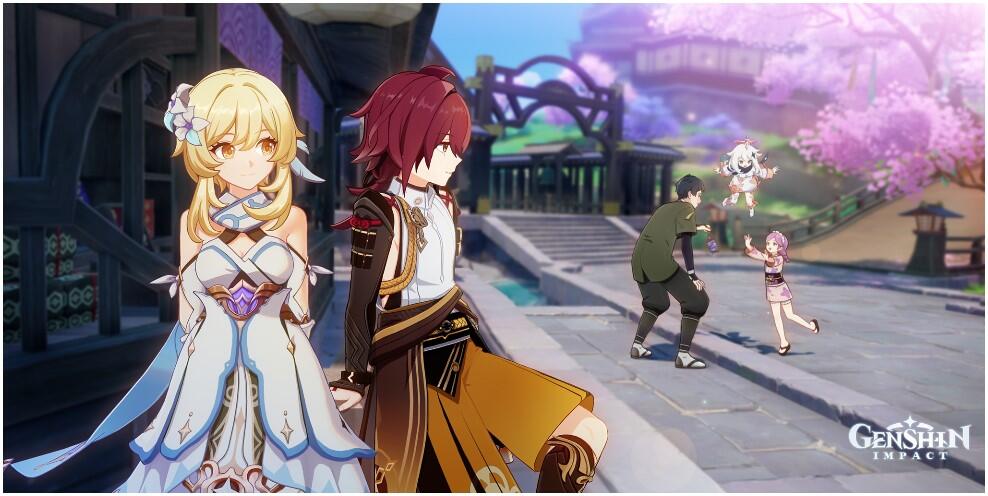 Download Shikanoin Heizou Genshin Impact Lumine (Genshin Impact) Image