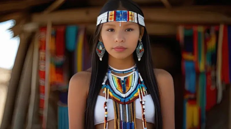 native american girl native american clothing Historical Image