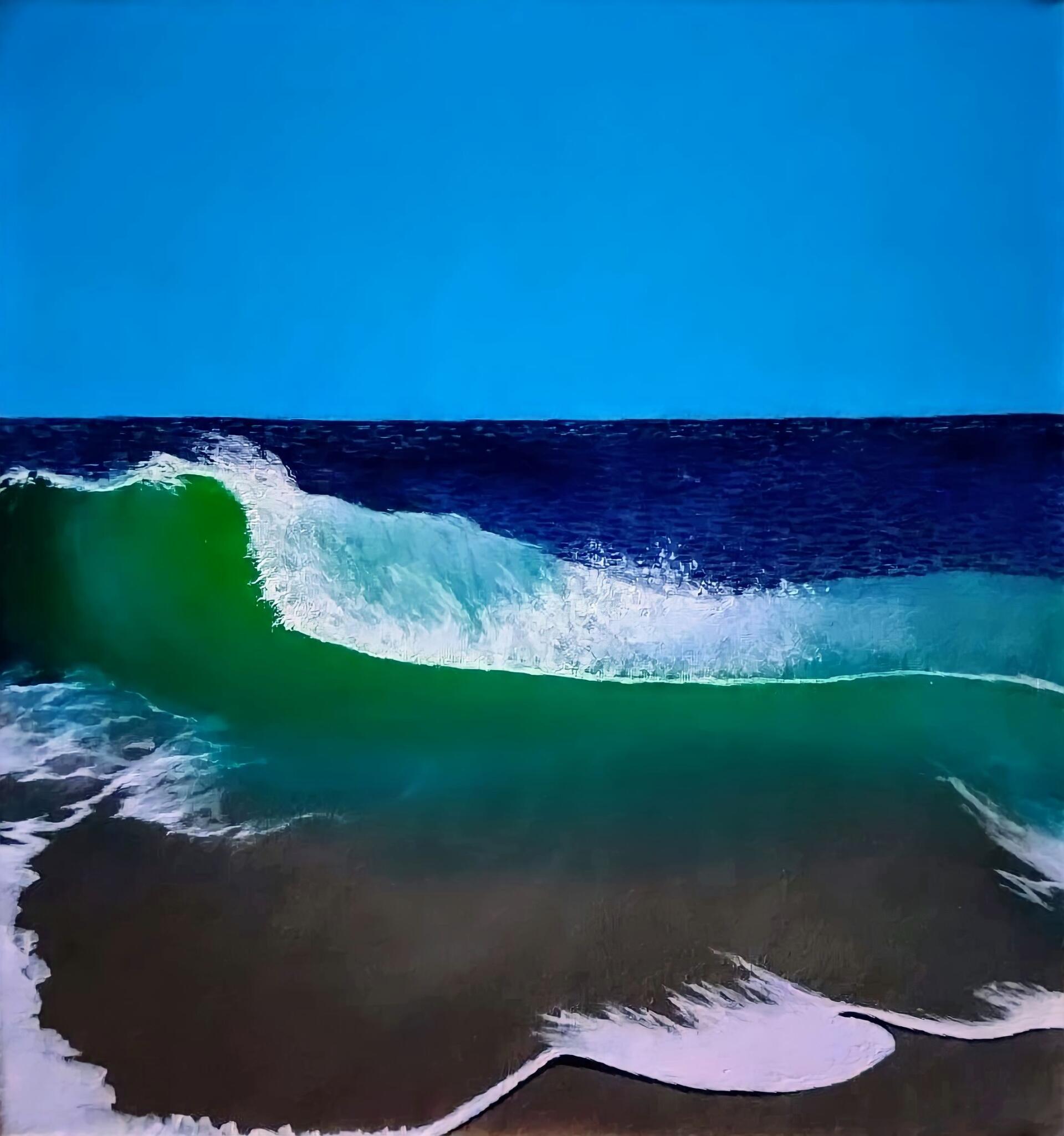 Aesthetic Sea Waves Painting by augustynengty