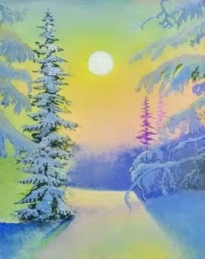  Winter Snowy Morning Painting