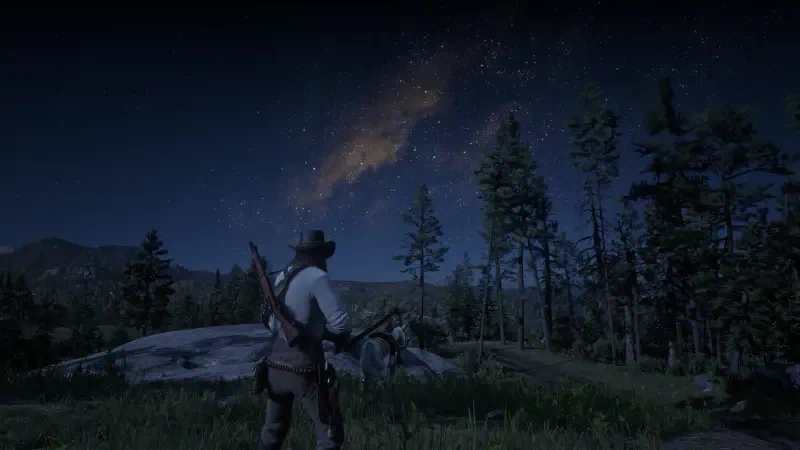aurora borealis Red Dead Redemption 2 night hunting Image