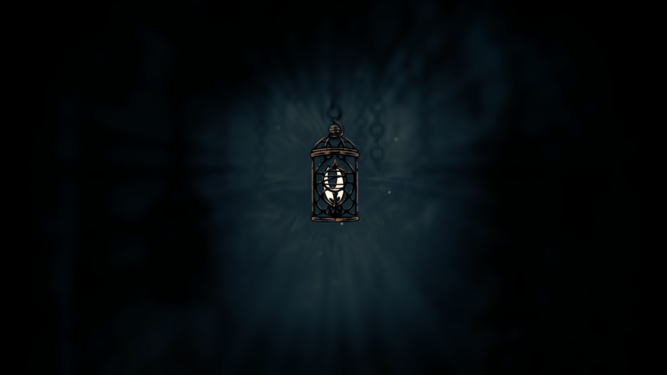 Hollowknight Silksong wallpaper: a single ornate lantern casts a pale glow in a dark, mist-filled cavern, creating a quiet, melancholic atmosphere. hollowknightsilksong sadsaadsasdads