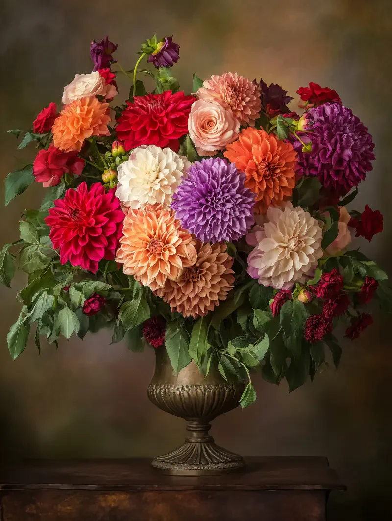 bouquet dahlia rose Image