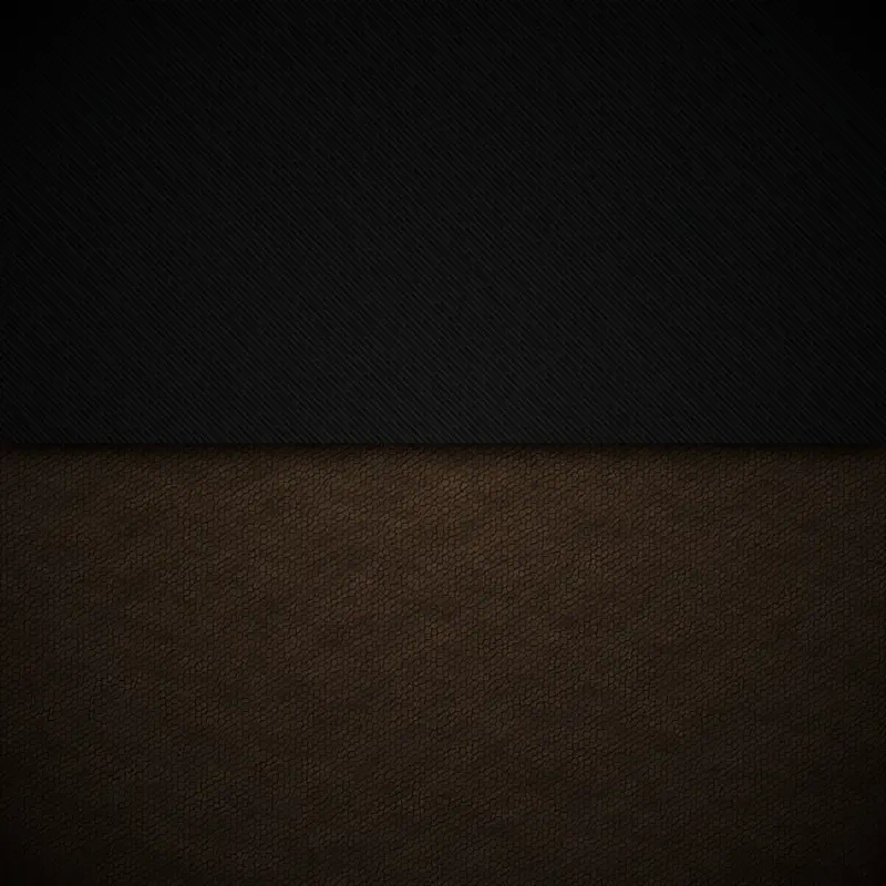 Dark carbon-fiber upper panel over warm brown leather lower panel, a cozy digital texture created with GIMP and Inkscape.