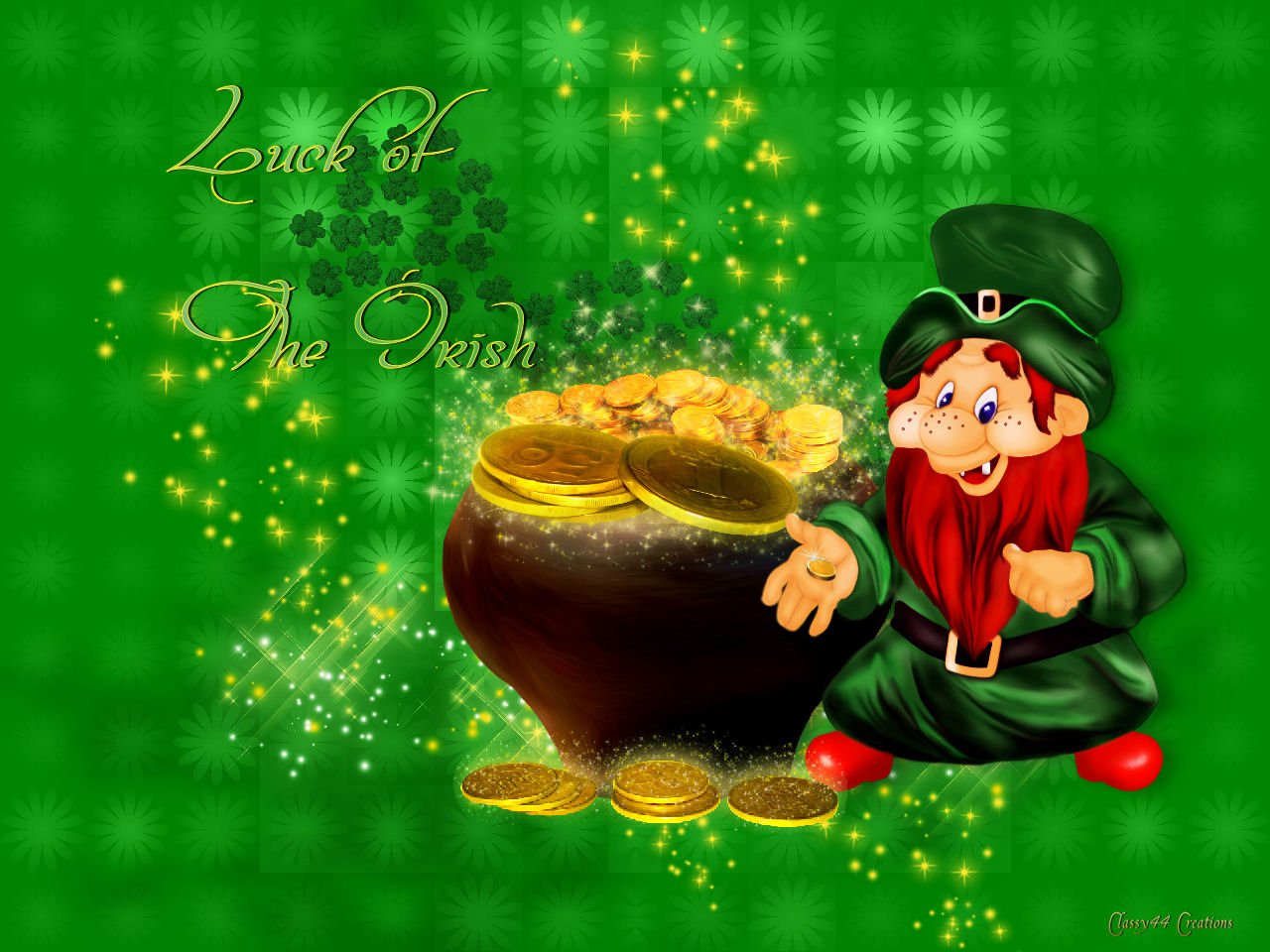 st patrick's day Leprechaun and pot of gold