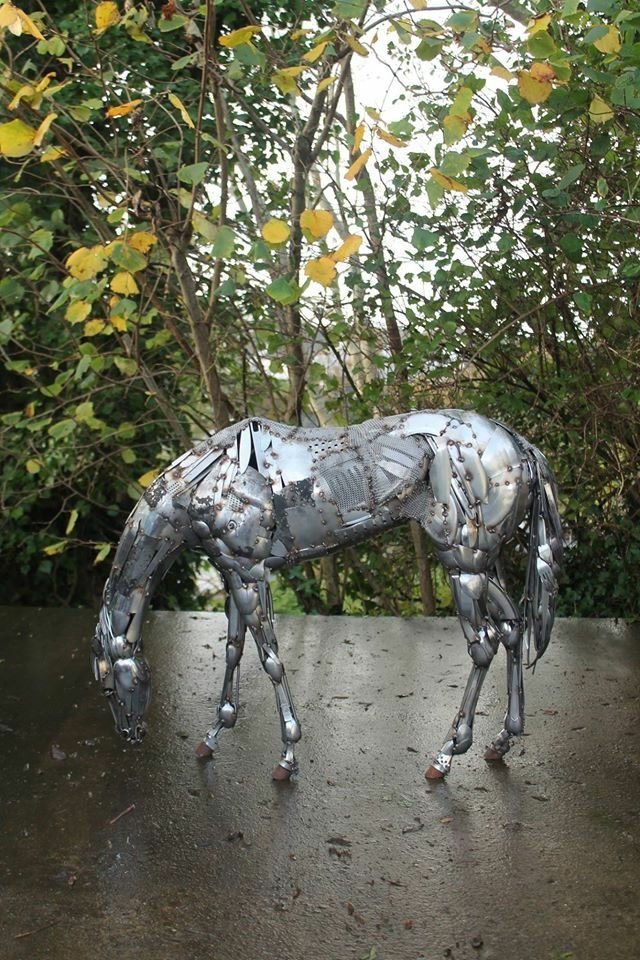 scrap metal art man made sculpture Image