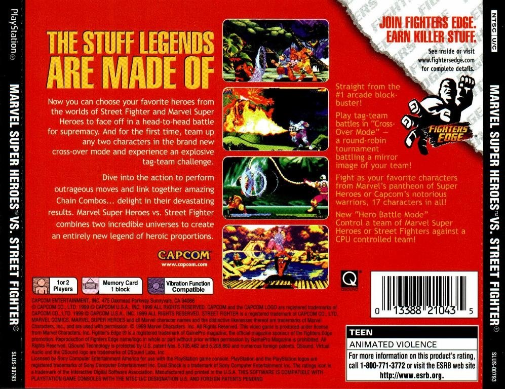 video game Marvel Super Heroes vs. Street Fighter Image