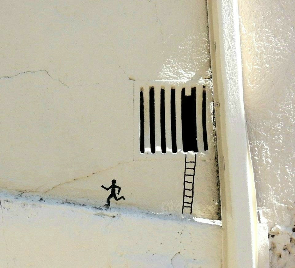 funny drawing Street Art graffiti escape Image