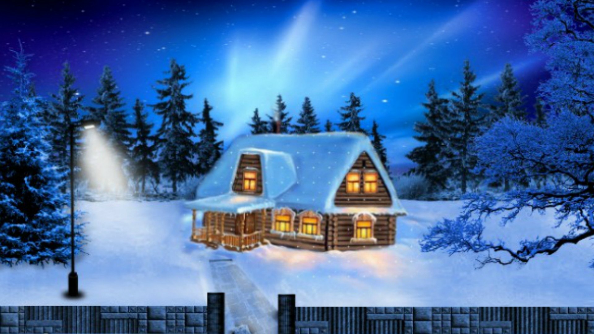 House on Winter Night Image - ID: 7921 - Image Abyss