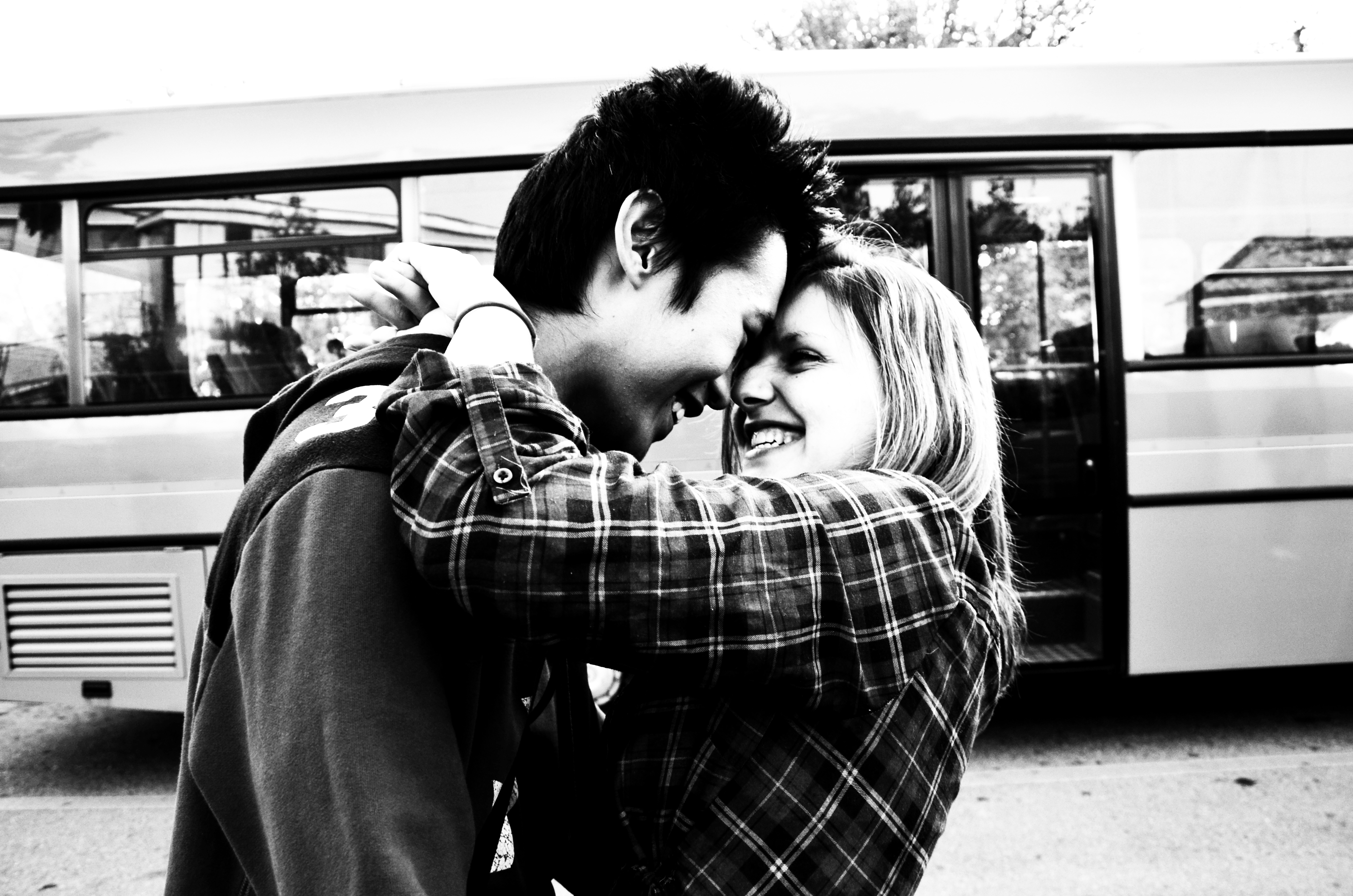 Moments of Joy: A Black and White Embrace