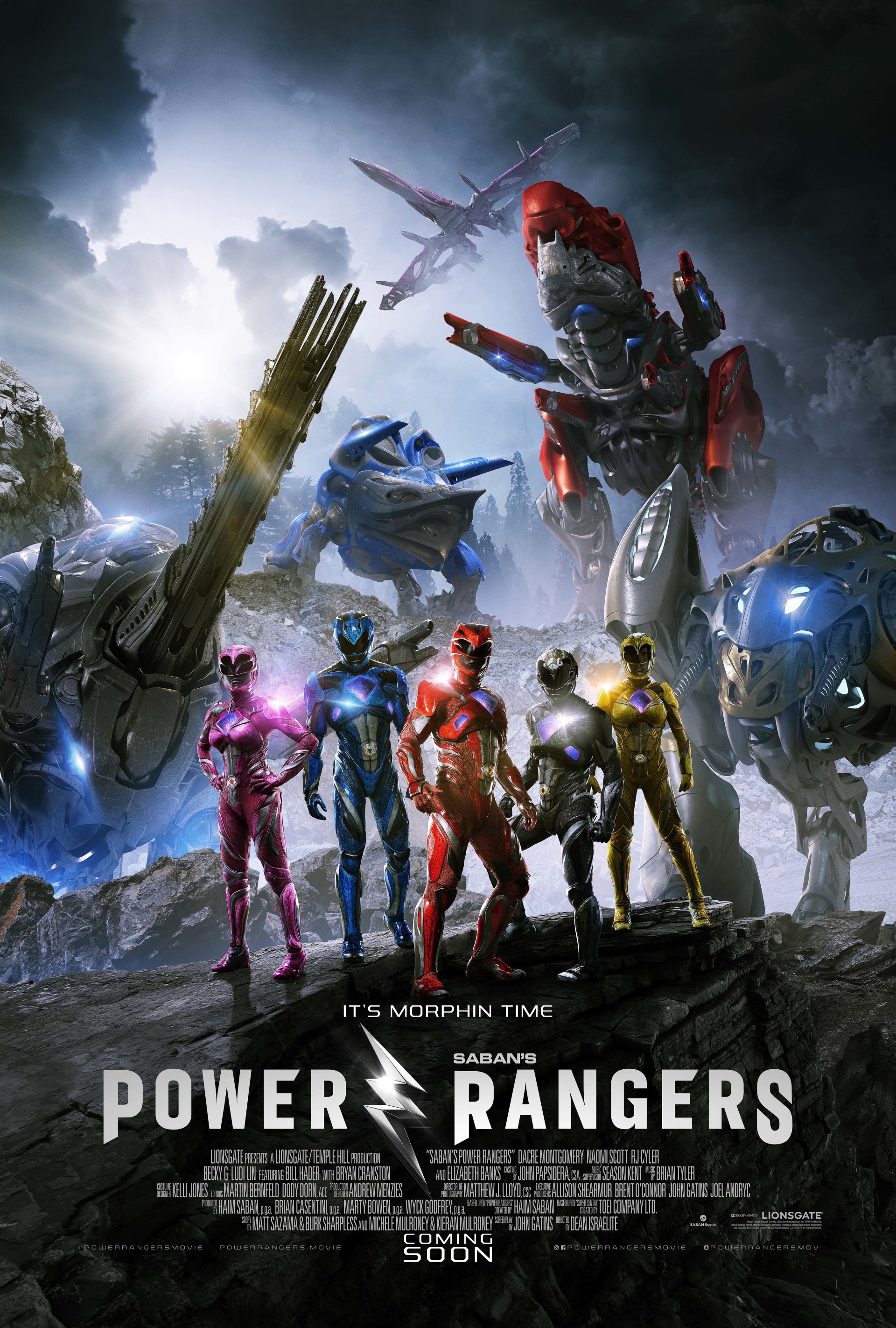 Zord (Power Rangers) poster Power Rangers Black Ranger Yellow Ranger Pink Ranger Blue Ranger Red Ranger movie Power Rangers (2017) Image
